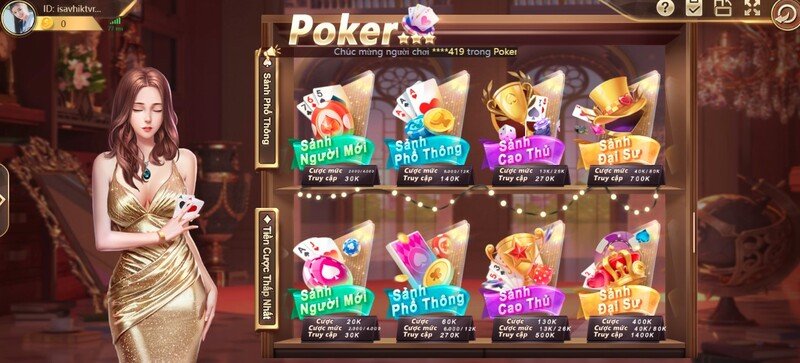 Có nhiều loại sảnh cược để chơi poker hitclub mà anh em có thể chọn