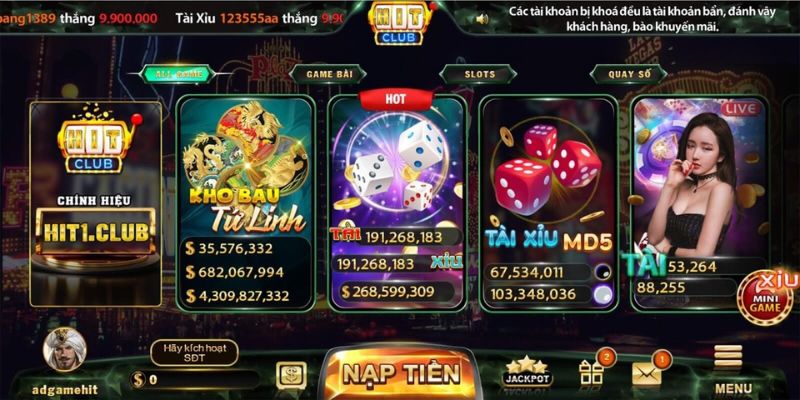 Hệ thống kho game đồ sộ với tỷ lệ trả thưởng hấp dẫn