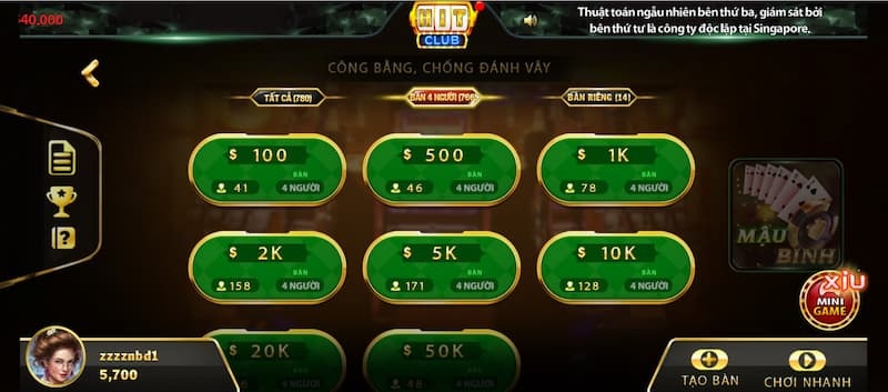 Mẹo chơi game mậu binh thắng lớn tại hitclub